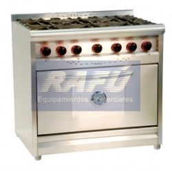 Cocina industrial 6 hornallas fundicion Morelli